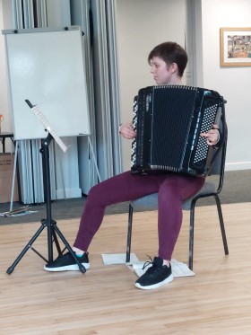 Anita Basic taking the orchestra workshop