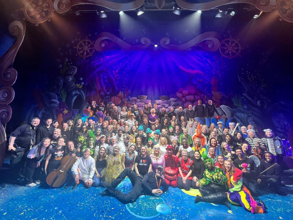 Alison with the 250 strong cast of The Little Mermaid