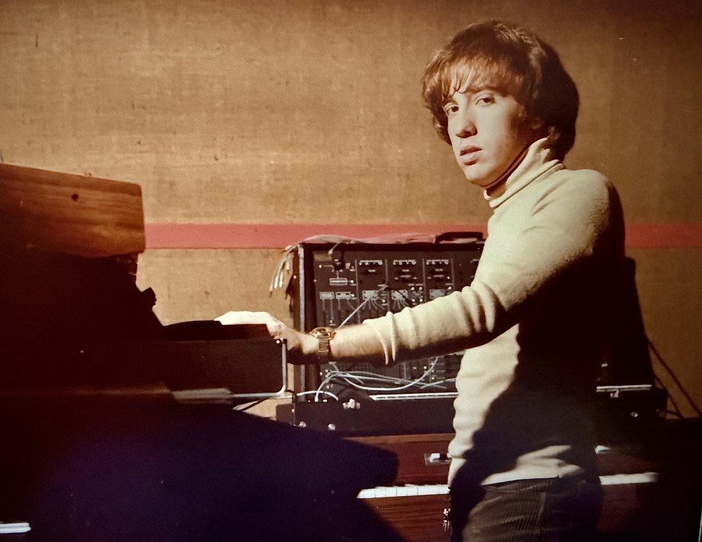 Luigi, 18, with his synths in Rome studio