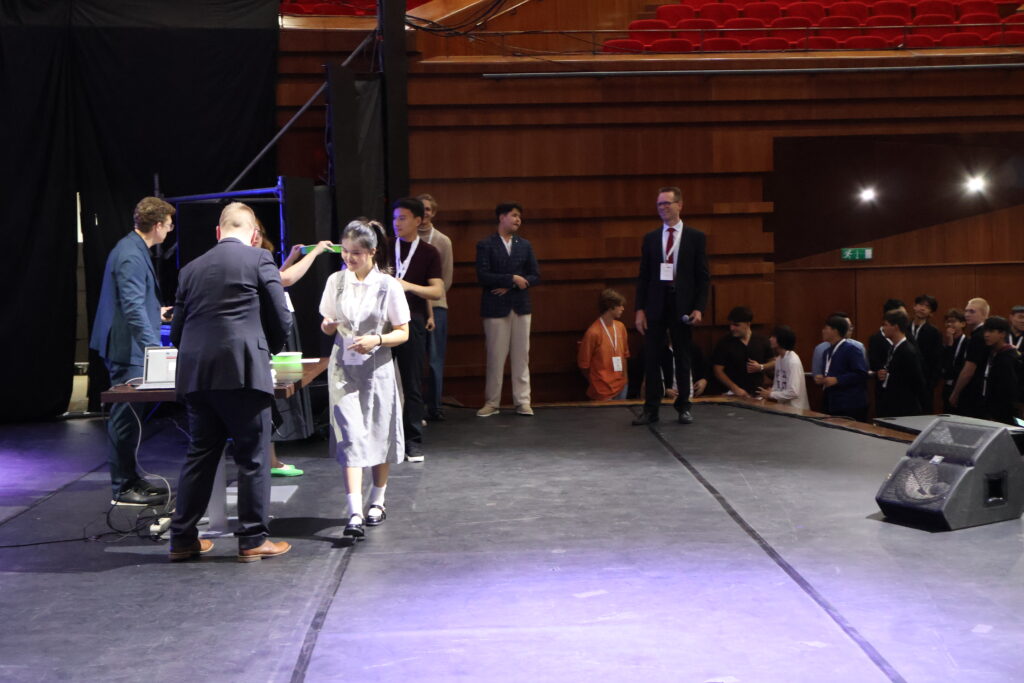 Candidates coming on stage to draw